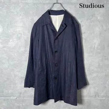 STUDIOUS 스튜디오스 일본제 린넨 코트 네이비 N958