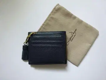 여성용 가죽 접이식 지갑 네이비 가죽제품 소가죽