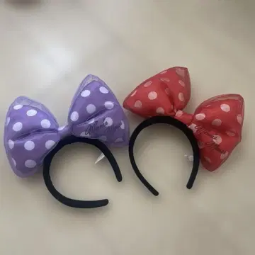 디즈니 도트 리본 머리띠 2개 세트