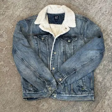 GAP 데님 자켓 M 블루 플리스 안감