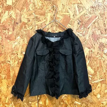 POTECHINO 노카라 자켓 7부 소매 블랙 여성용 3 L