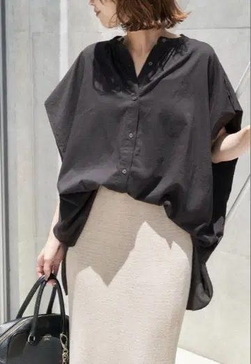 레이온 보일 밴드 카라 블라우스 [2024SS] SLOBE IENA