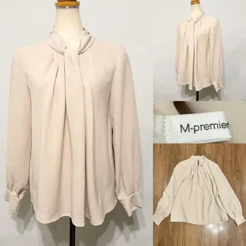 M-PREMIER BLACK 엠프리미어 조젯 보타이풍 블라우스