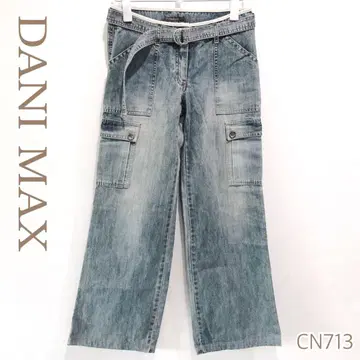 DANI MAX 빈티지 카고 크러쉬 데님 청바지