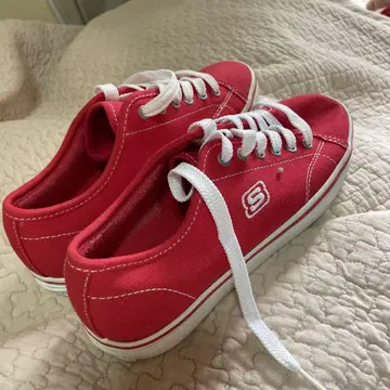 최종 가격 미사용 SKECHERS 레어 희귀 모델 레드 스니커즈 US7