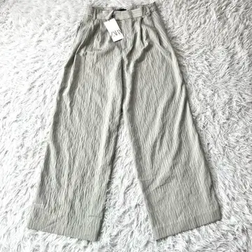 택 포함 미사용 새상품 ZARA 와이드 팬츠 스트라이프 팬츠 남성용