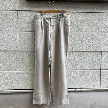 USED USA 구제 의류 베이지 린넨 팬츠 슬랙스 와이드 vintage