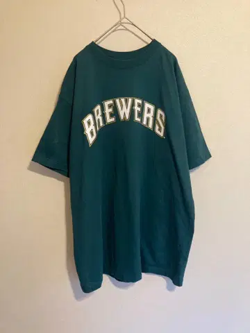 BREWERS 팀 로고 티셔츠 다크 그린 XL 미국 빈티지 의류