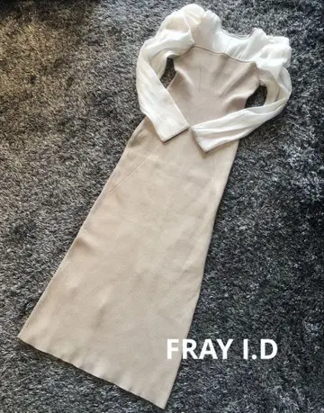 FRAY I.D 오간 슬리브 니트 콤비 원피스 사이즈 1