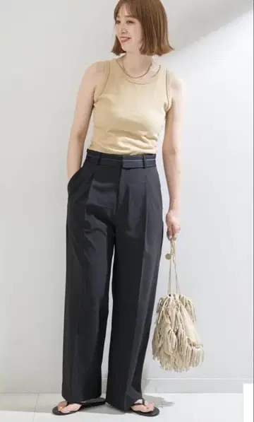 B.C STOCK 마블 벨트 팬츠