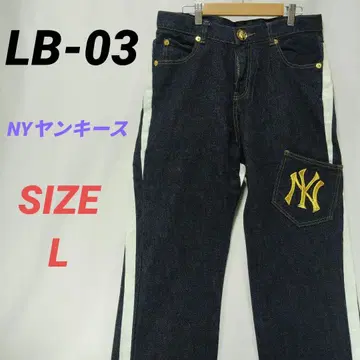 LB-03 엘비제로쓰리 스트라이프 청바지 NY 양키스 남성용 자수