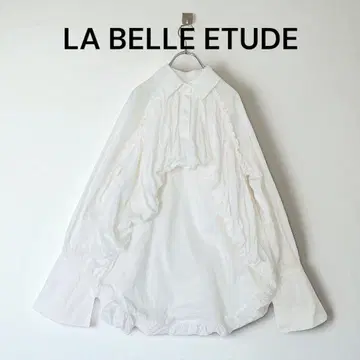 LA BELLE ETUDE 라벨 에스더 긴팔 벌룬 셔츠 화이트