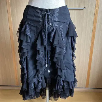 Ozzon 오존 피쉬 테일 스커트 블랙