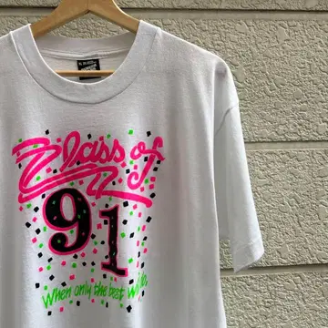 90s USA제 화이트 프린트 티셔츠 양면 스크린 스타즈 빈티지