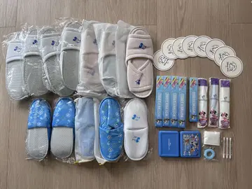 디즈니 호텔 어메니티 세트 슬리퍼 코스터 칫솔 잡화