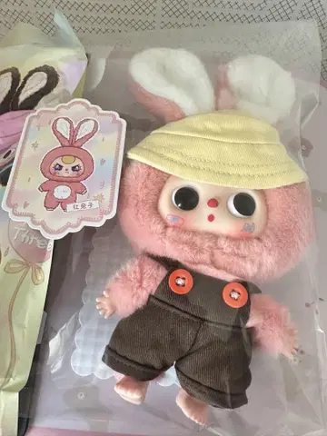 Babythree 캐릭터 토끼 봉제 인형 오버롤 포함