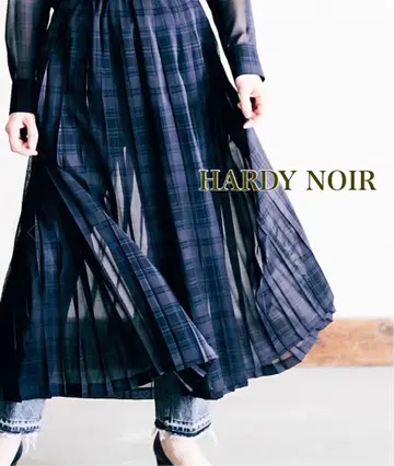 HARDY NOIR 양류 체크 프린트 플리츠 스커트 가을/겨울