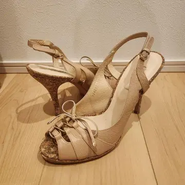 베이지 백 스트랩 샌들 24.5cm