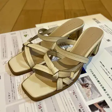 RANDA 화이트 베이지 힐 샌들 L 사이즈