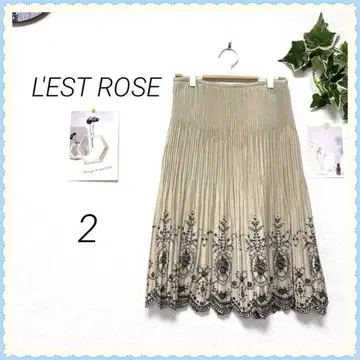 8129-2 레스트로즈 LEST ROSE 꽃무늬 자수 플리츠 스커트