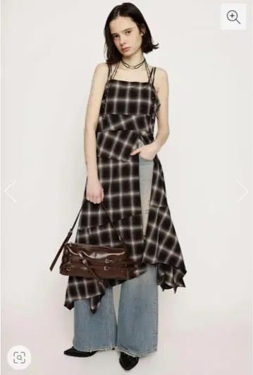 SLY ASYMMETRY HEM CHECK 원피스 체크 원피스