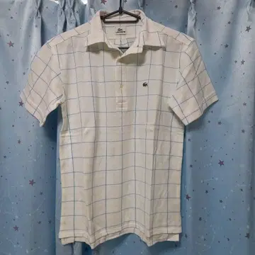 LACOSTE 체크 무늬 피케 셔츠 사이즈 3