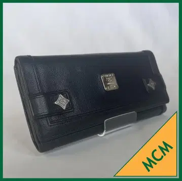 MCM (엠씨엠) 블랙 가죽 롱 지갑