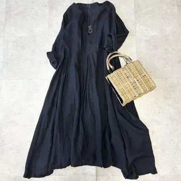 새상품급 네스트로브 nest Robe 린넨 절개 턱 원피스 린넨 그레이