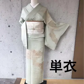 [홑옷] 순수 실크 호몬기 부분 자수 옷자락 덧댐 없음