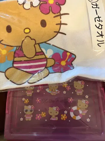 산리오 행운 복권 수납 박스 거즈 타월 세트
