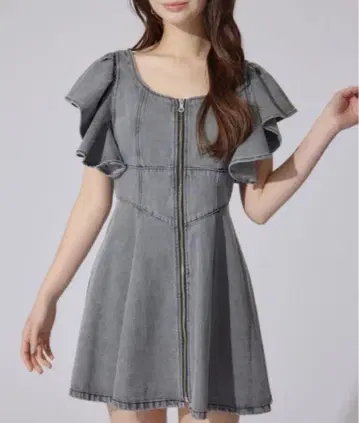 rienda 프릴 슬리브 미니 원피스 여름옷 택 포함