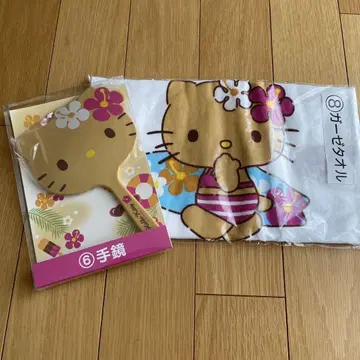 헬로키티 1번 복권 손거울 거즈 타월