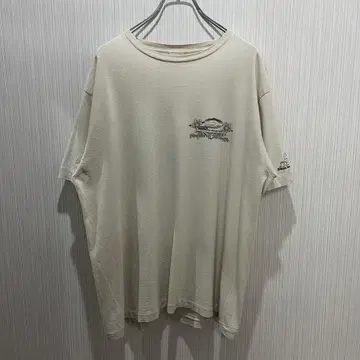 Piko 하와이안 롱보드 티셔츠 베이지 90년대 스케이트보드 횡단