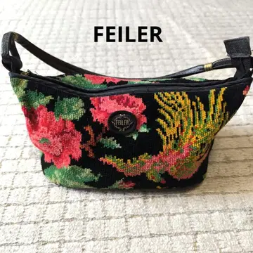 FEILER 페일러 플라워 자수 파우치 핸드백 미니 백