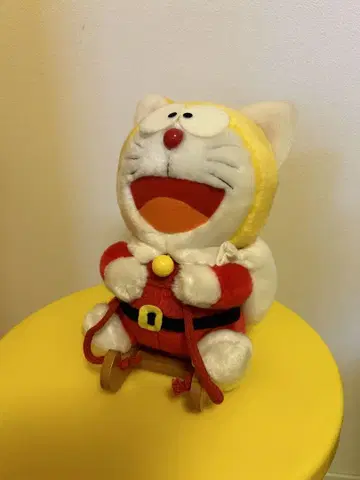레트로 원조 도라에몽 산타 클로스 봉제 인형 크리스마스 고양이 귀 피규어