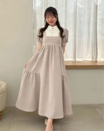 An MILLE 피코 레이스 옷깃 플레어 OP