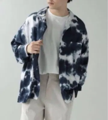 레이지블루 RAGEBLUE 타이다이 오픈 카라 셔츠