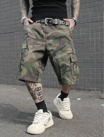 카모플라쥬 카고 숏 팬츠 조츠 y2k HIPHOP 래퍼