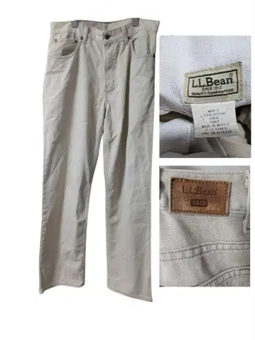 LL Bean 00년대 멕시코제 컬러 데님 팬츠 구형 택 베이지