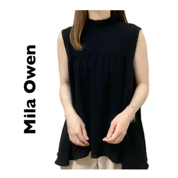 Mila Owen 슬리브리스 보타이 블라우스