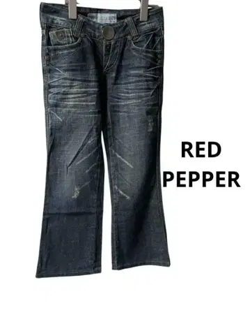 RED PEPPER 플레어 청바지 데미지 가공 y2k 데님 팬츠
