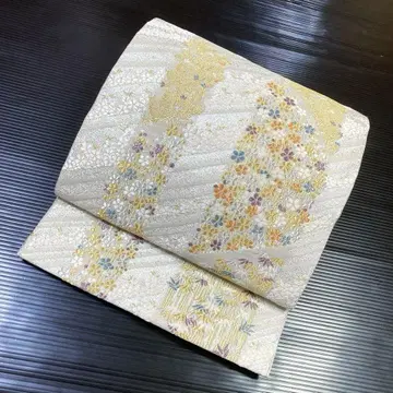 순수 실크 후쿠로 오비 산라이트 가공 [작은 꽃 문양] No2797
