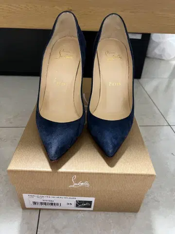 크리스찬루부탱 네이비 하이힐 35
