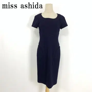 LA7091 미스 아시다 레이온 반팔 롱 타이트 원피스 네이비 7