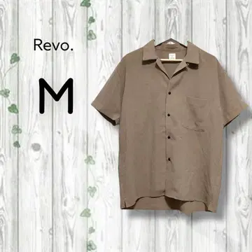 레보 revo. 반팔 셔츠 오픈 카라 포켓 넉넉한 무지 모카