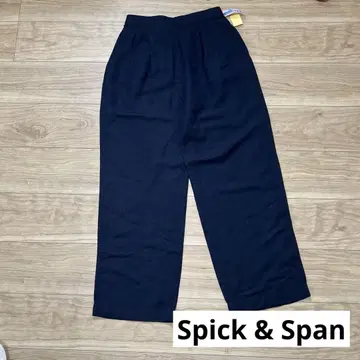 Spick & Span 와이드 팬츠 네이비 38 린넨 혼방