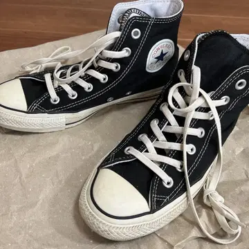컨버스 블랙 하이컷 스니커즈 US 5.5