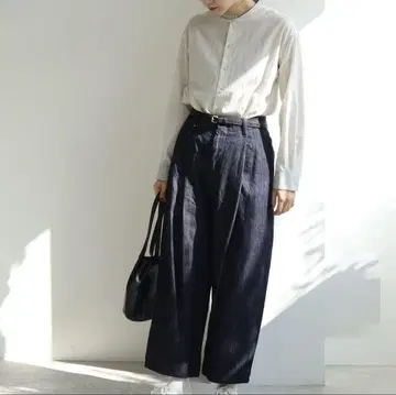 yuni cotton denim 백 고무 팬츠 데님 청바지