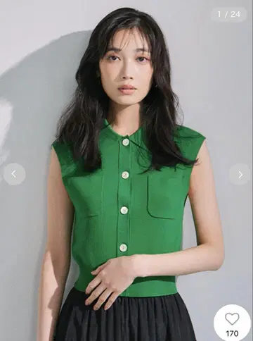 FRAY I.D 프레이 아이디 폴로 칼라 슬리브리스 니트 질레