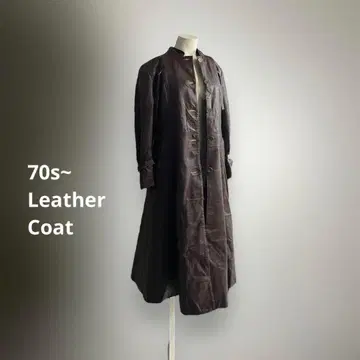 '유럽 80s 70s 빈티지 가죽 코트 가죽 롱 코트 고급